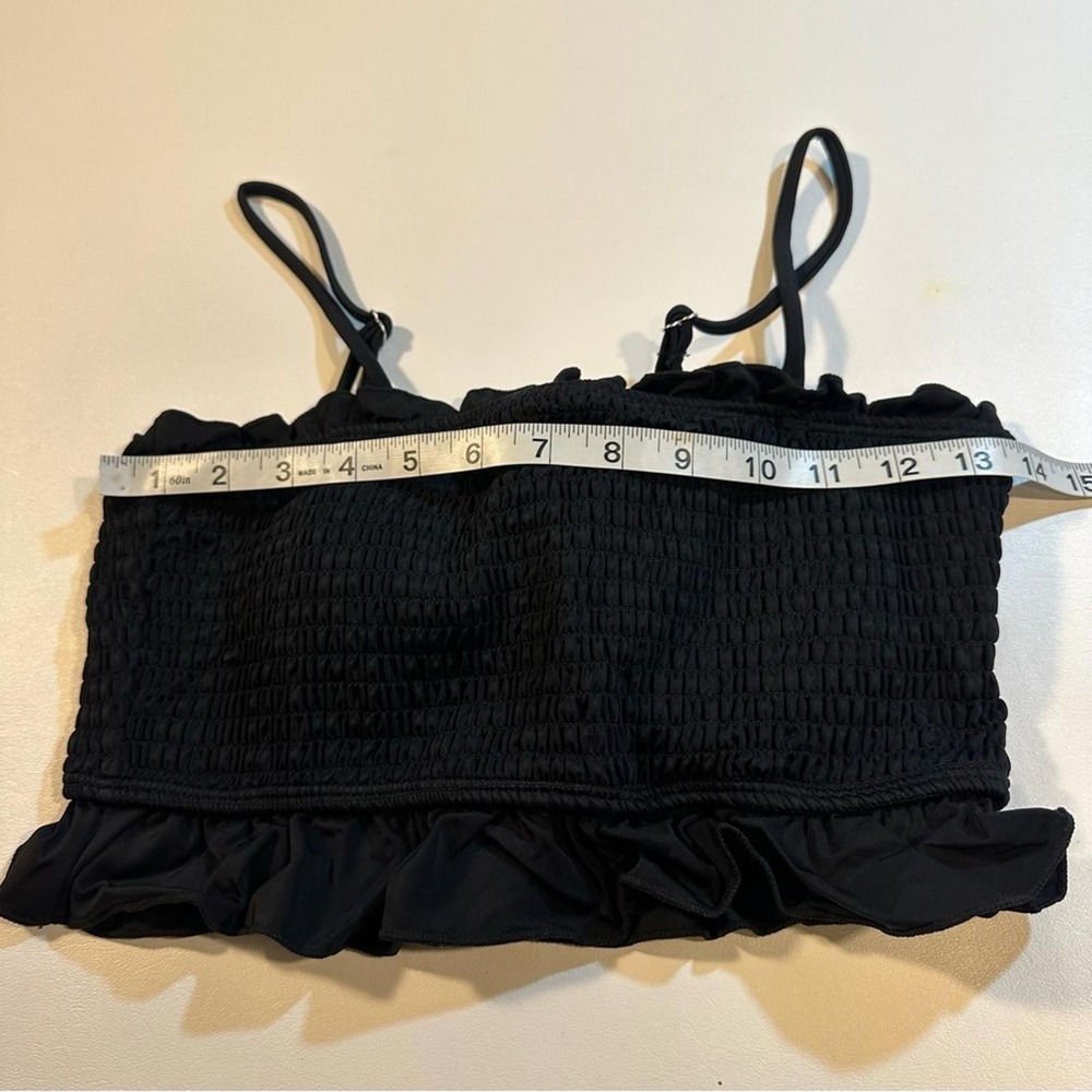 NWT Sporlike Size M Black Bandeau Top W Palm Tree Print Bottom Bikini - Picture 5 of 10
